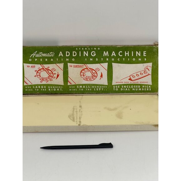 VTG Sterling Dial-A-Matic Automatic Adding Machine 8" No Pick w/ Box Collectible - Picture 8 of 9